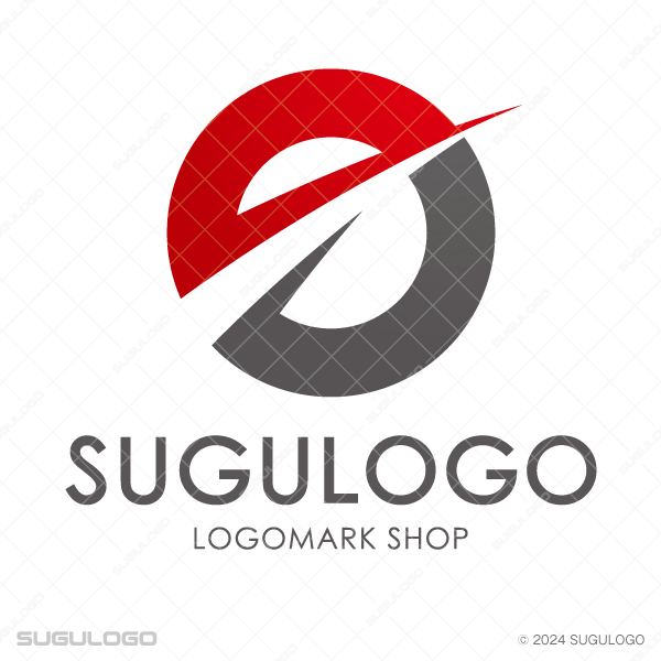 円形を鋭い斜めのラインが切り裂くような、スピード感あふれるモダンなデザイン。先進性と革新を象徴するロゴ。
