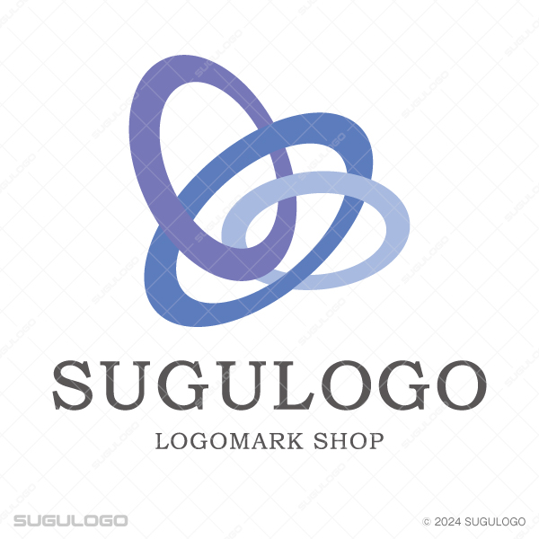 3つの楕円が連なり、ネットワークや循環を想起させる幾何学的な意匠。結束と信頼を表現したモダンなロゴ。