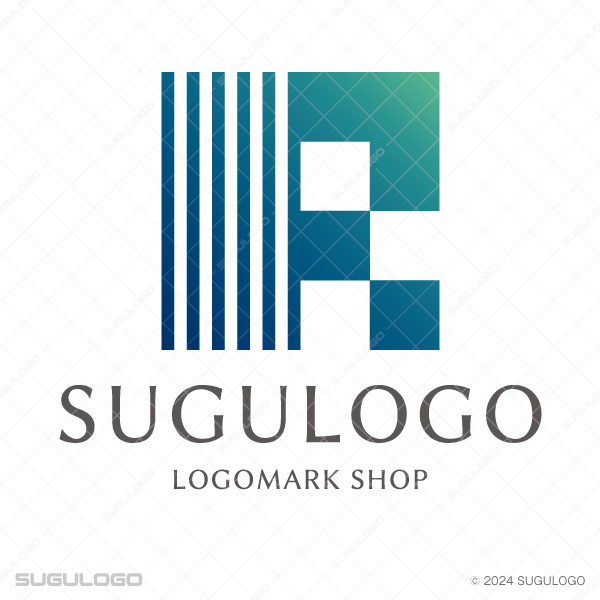 垂直のラインと四角形のパーツを組み合わせ、幾何学的な模様を構築した意匠。先進性を表現したロゴ。